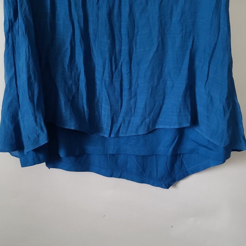 Avenue Overlay V Neck Top Split Flutter Short Sleeves Sz 18/20 Blue - Picture 7 of 10